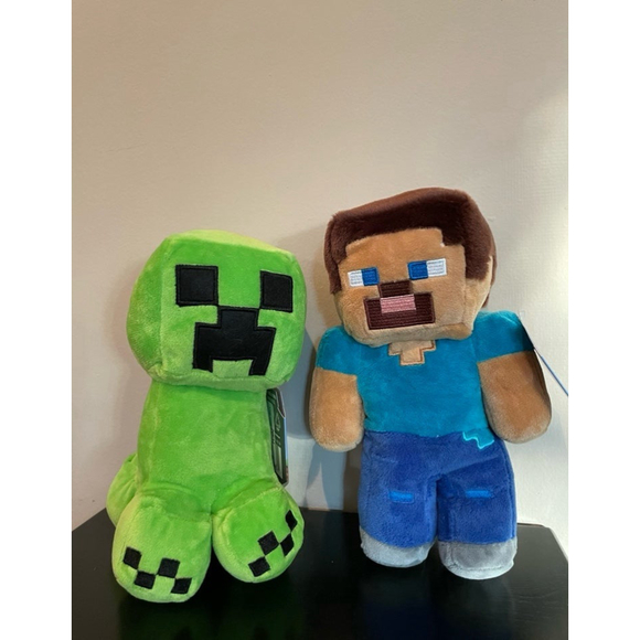 Minecraft Steve and Creeper Plushies!! - Picture 1 of 3